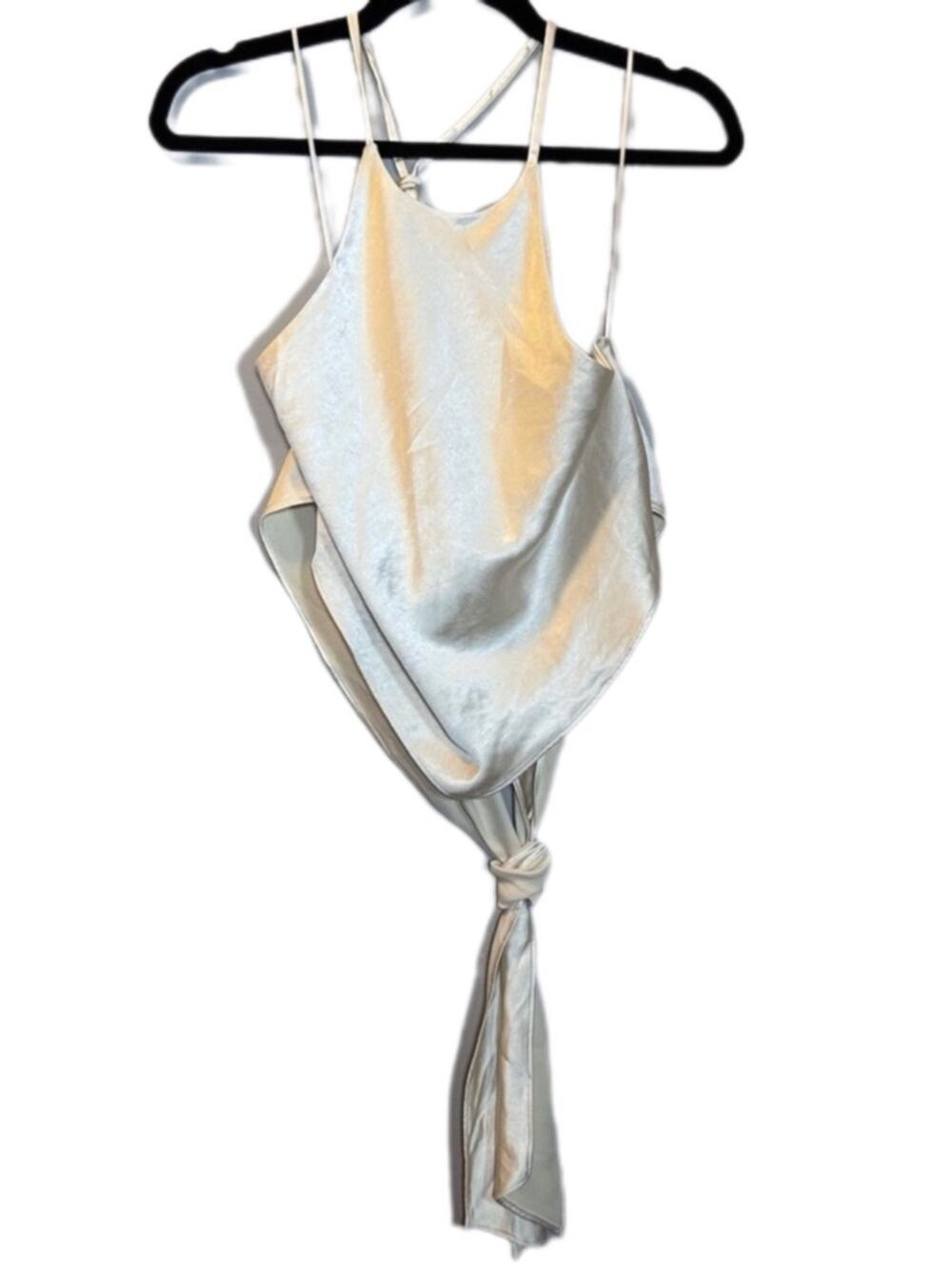 Lush halter top with neck and back tie and wrinkles